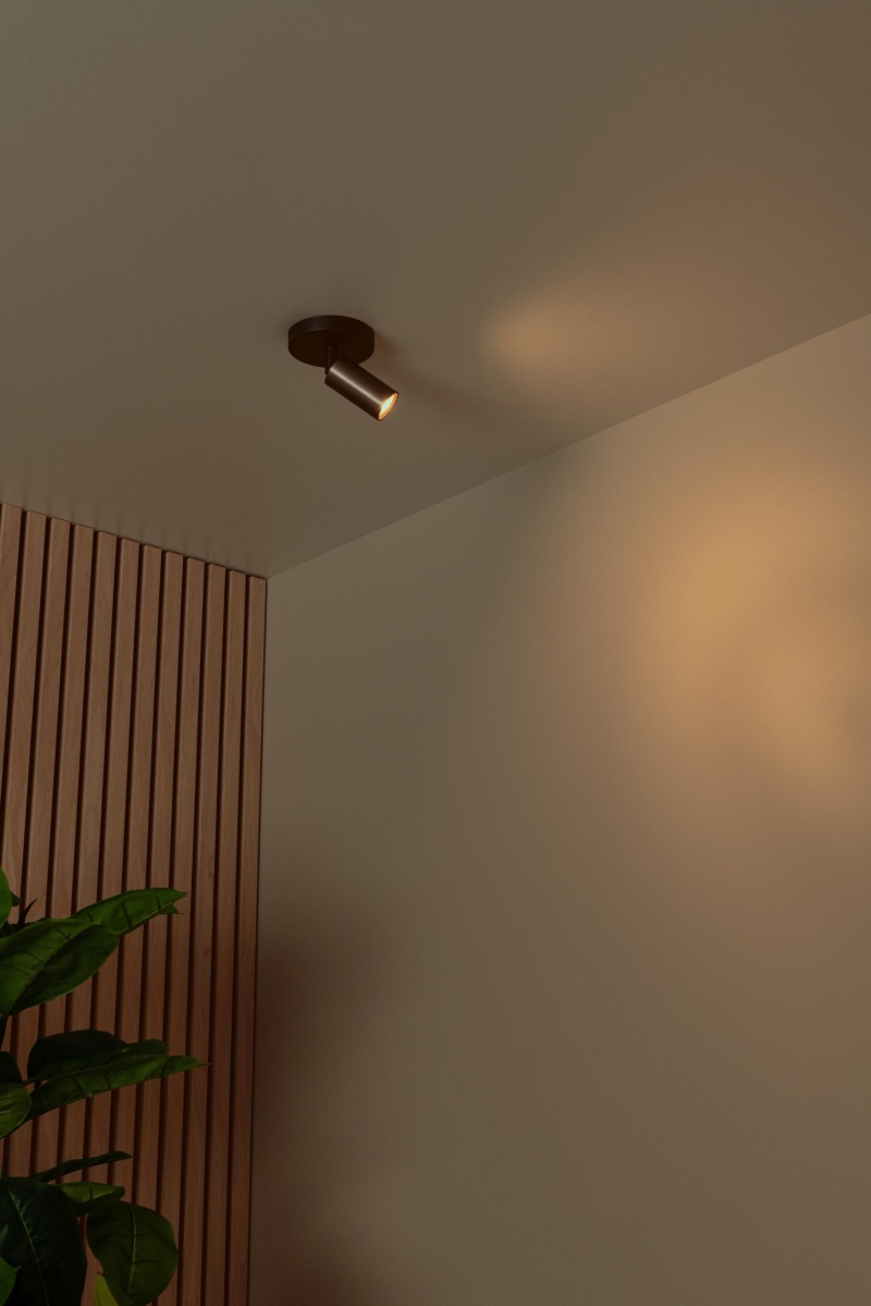 Lucide RITMO - Ceiling spotlight - Ø 10 cm - 1xGU10 (MR11) - Coffee